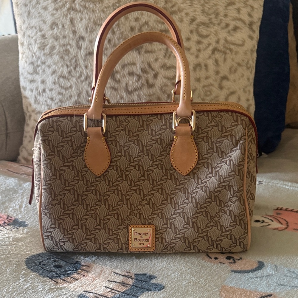 Dooney & Bourke Tan and Brown Signature Satchel